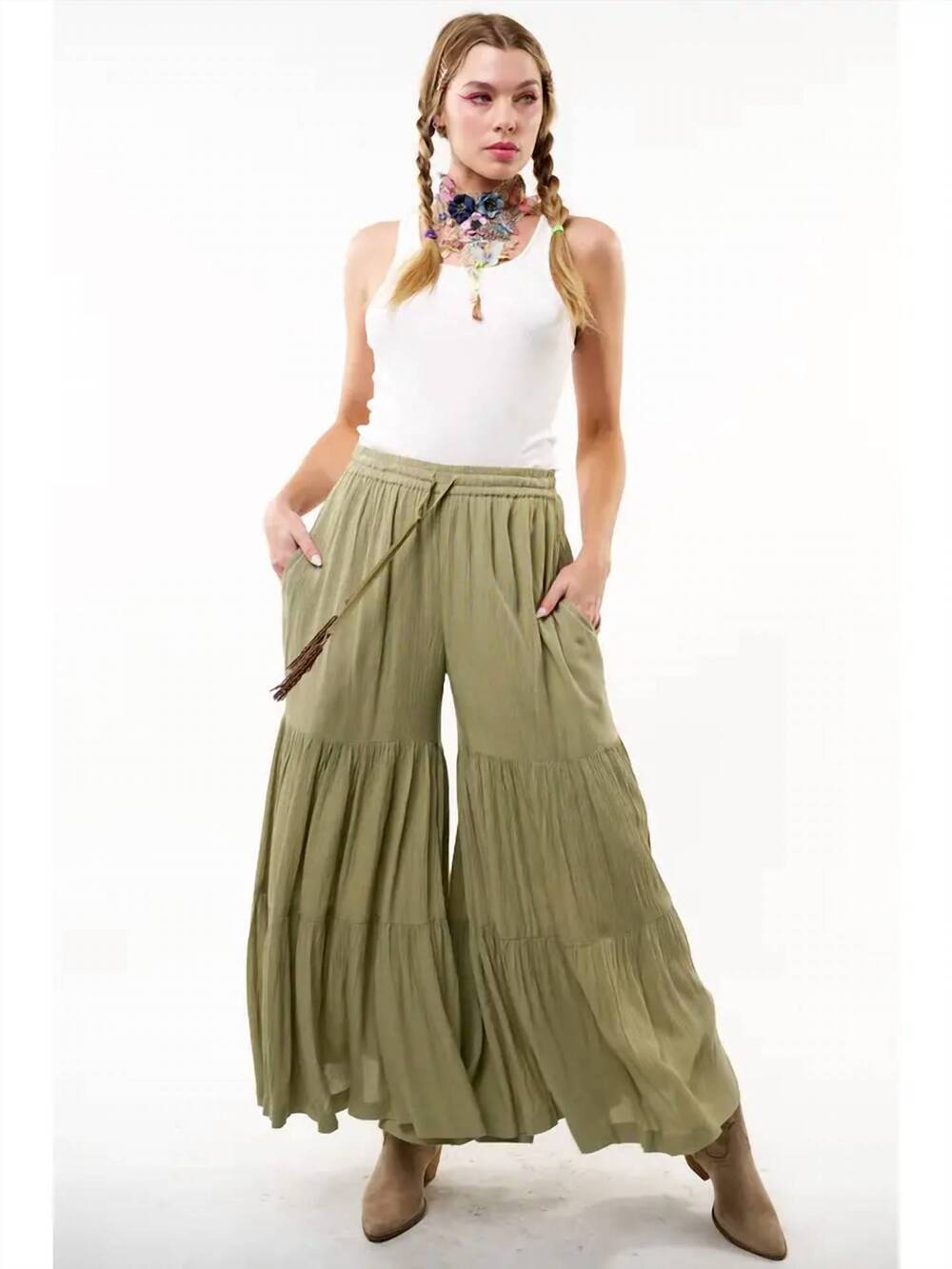 NEW ARATTA dream wide leg pants in olive